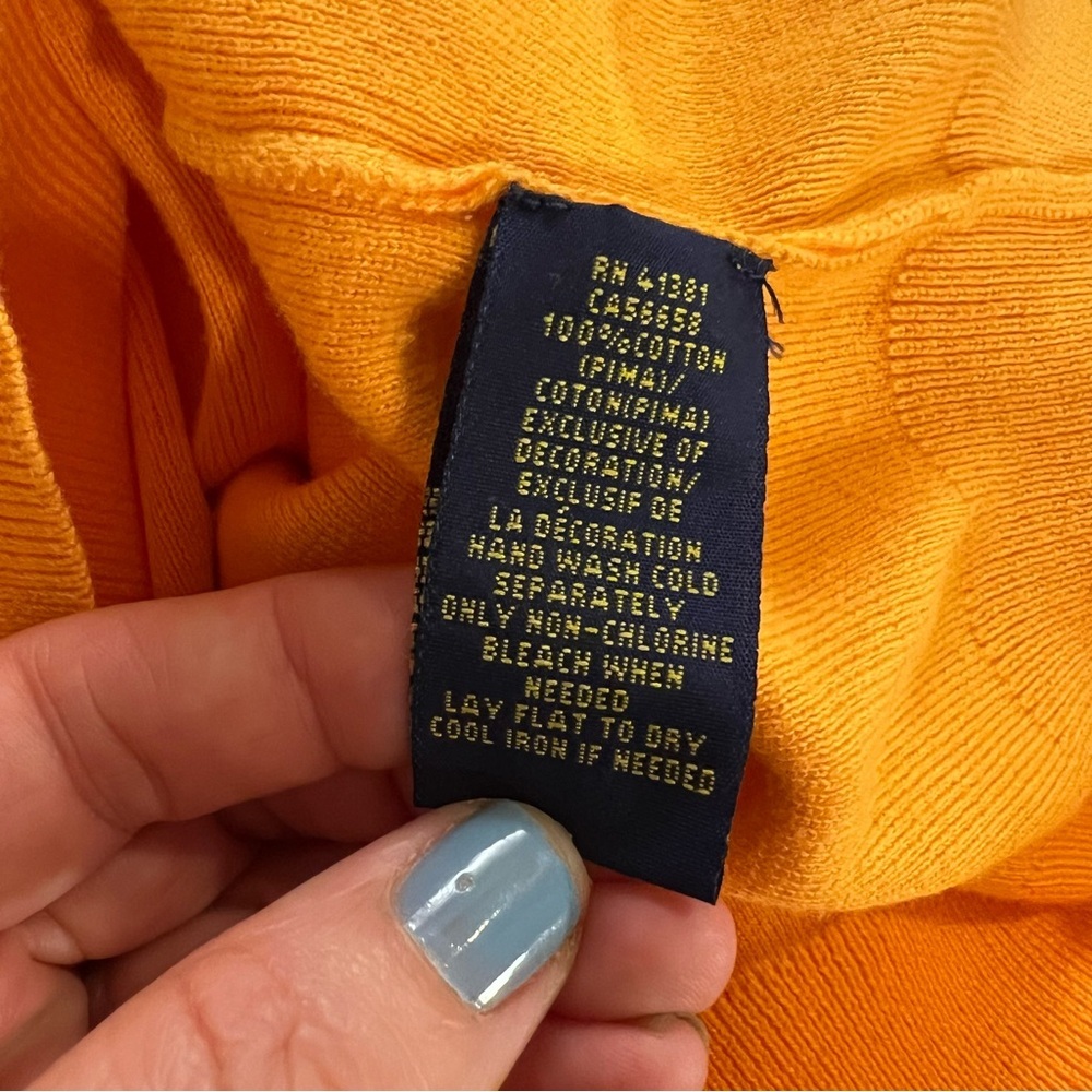 Polo by Ralph Lauren Orange V-Neck Cotton Sweater size large - Picture 12 of 13